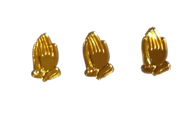 Gold Acrylic Praying Hands Acrylic Charms Capias 24 Pieces