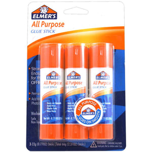 Elmer's All-Purpose Glue Sticks 0.77oz 3 Pieces E5022