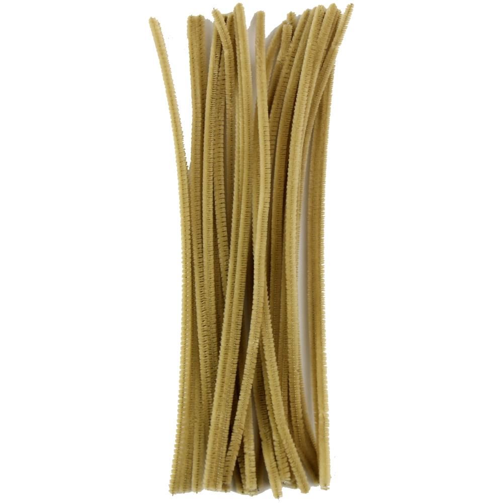 Chenille Stems - 6mm. - Gold - 25 Pieces