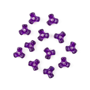 11 mm Acrylic Dark Purple Tri Beads Bulk 1,000 Pieces - artcovecrafts.com