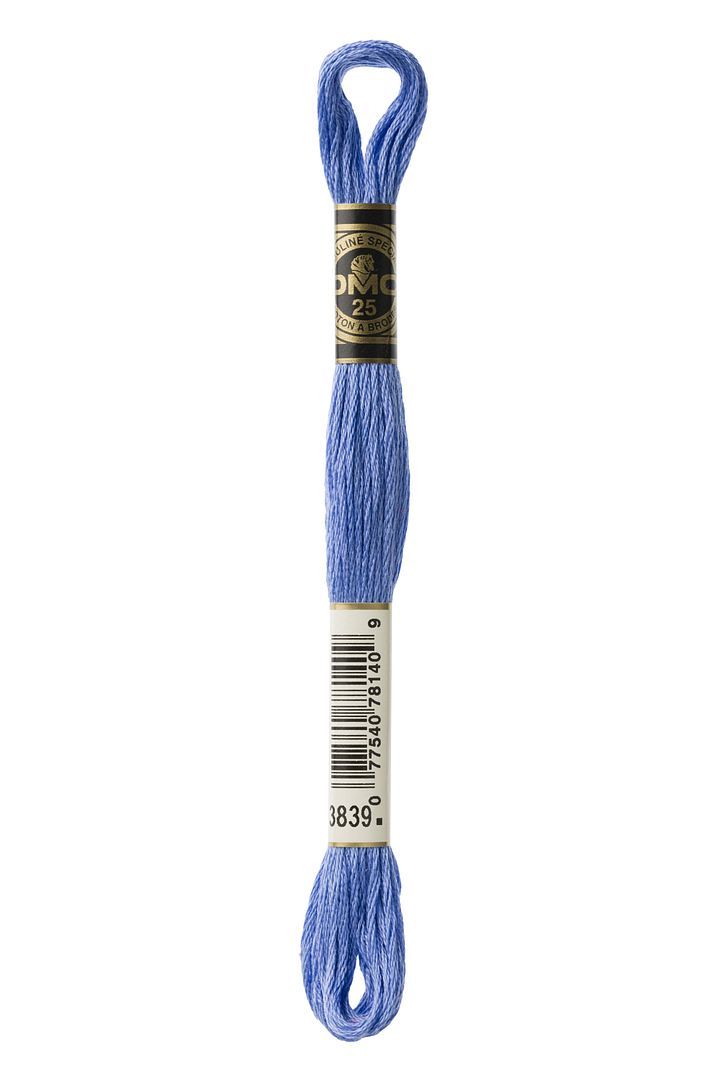 DMC 6 Strand Embroidery Floss Cotton Thread 3839 Medium Lavender Blue 8.7 Yards 1 Skein