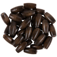 25x13mm Walnut Oval Wooden Macrame Beads 6mm Hole 22 Pieces
