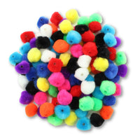 0.5 inch Multi Colored Pom Pom Beads 100 Pieces - artcovecrafts.com