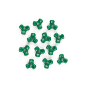 11 mm Acrylic Solid Green Tri Beads Bulk 1,000 Pieces - artcovecrafts.com