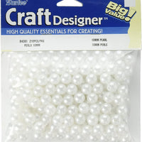 10mm White Plastic Round Pearl Beads 