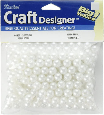 10mm White Plastic Round Pearl Beads 