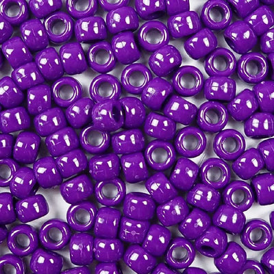 9mm Opaque Neon Purple  Pony Beads Bulk 1,000 Pieces