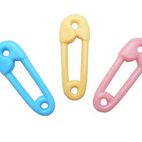 2.5 inch Pink Small Plastic Diaper Pins for Baby Shower Favors 12 Pieces