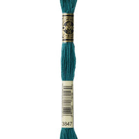 DMC 6 Strand Embroidery Floss Cotton Thread 3847 Dk Teal Green 8.7 Yards 1 Skein