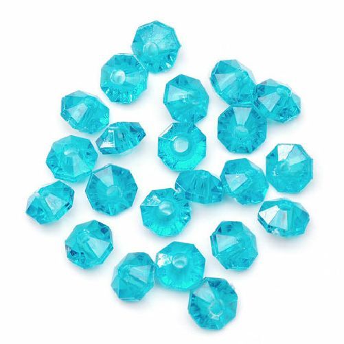6mm Transparent Turquoise Rondelle Faceted Beads 480 Pieces - artcovecrafts.com