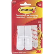 Command Medium Hooks White 2 Hooks & 4 Strips 17001ES
