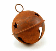 65mm 2.5 inch Large Rustic Rusty Craft Jingle Bell with Stars 1 Piece - artcovecrafts.com