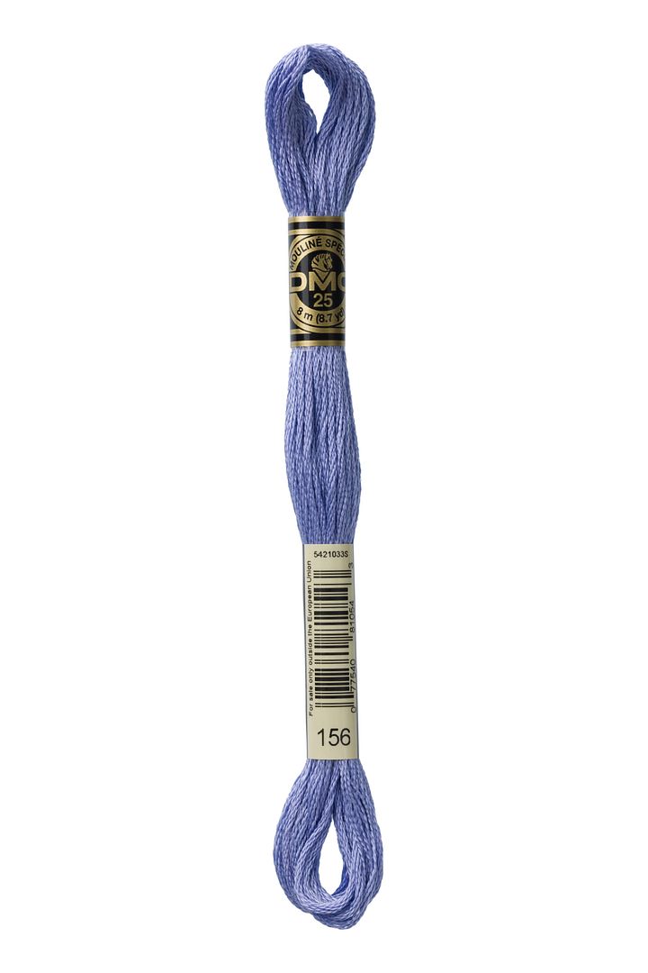 DMC 6 Strand Embroidery Floss Cotton Thread 156 Med. Lt. Blue Violet 8.7 Yards 1 Skein