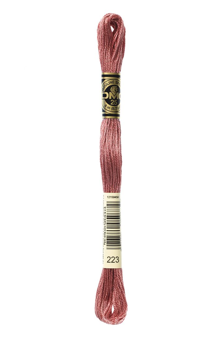 DMC 6 Strand Embroidery Floss Cotton Thread 223 Medium Shell Pink 8.7 Yards 1 Skein