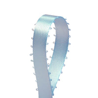 3/8 inch Light Blue Picot Edge Satin Ribbon 50 Yard Roll - artcovecrafts.com