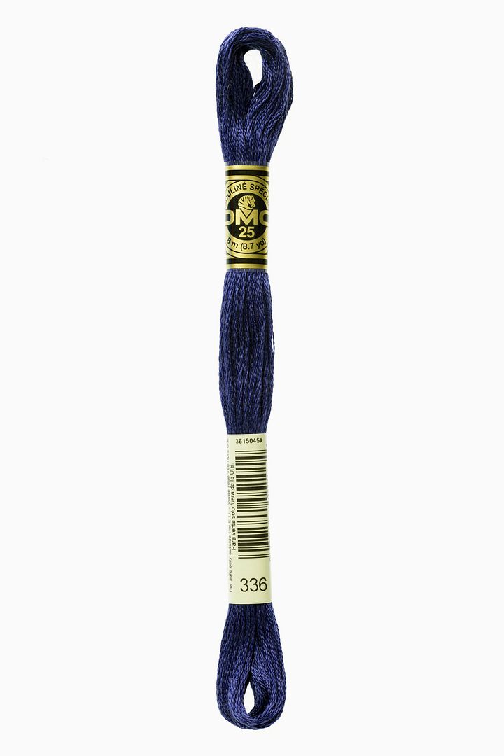 DMC 6 Strand Embroidery Floss Cotton Thread 336 Navy Blue 8.7 Yards 1 Skein