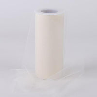 Ivory Tulle 6 inch Roll 25 Yards - artcovecrafts.com