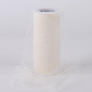 Ivory Tulle 6 inch Roll 25 Yards - artcovecrafts.com
