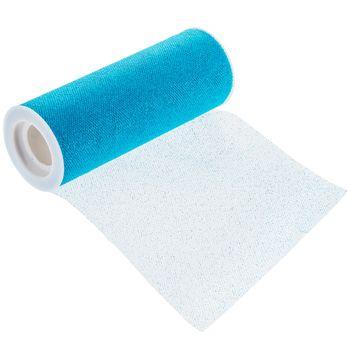 Turquoise Glitter Tulle Roll 6 inch by 10 Yards