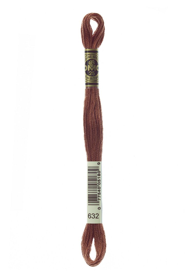 DMC 6 Strand Embroidery Floss Cotton Thread 632 Ultra Very Dk Desert Sand 8.7 Yards 1 Skein