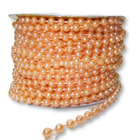 4mm Peach Plastic Fused Pearls Garland Strands for Decorating & Crafts 24 Yards - artcovecrafts.com
