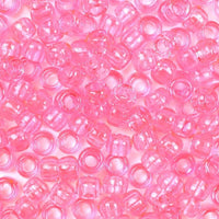 9mm Transparent Pink Pony Beads Bulk 1,000