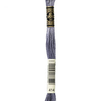 DMC 6 Strand Embroidery Floss Cotton Thread 414 Dark Steel Grey 8.7 Yards 1 Skein