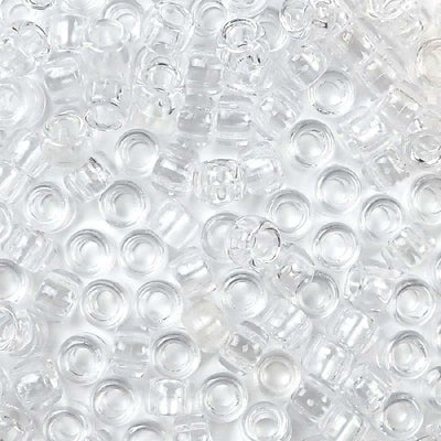 9mm Crystal Clear Pony Beads Bulk 1,000 pieces