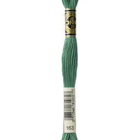 DMC 6 Strand Embroidery Floss Cotton Thread 163 Med. Celadon Green 8.7 Yards 1 Skein