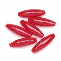 19x6mm Spaghetti Beads Opague Red 144 Pieces - artcovecrafts.com