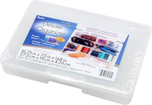 Clear Deluxe Bead Organizer with 8 Compartments 10 X 7 Inches - artcovecrafts.com