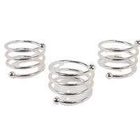 Spiral Metal Napkin Rings Silver Set of 12