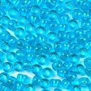 9mm Transparent Turquoise Pony Beads Bulk 1,000