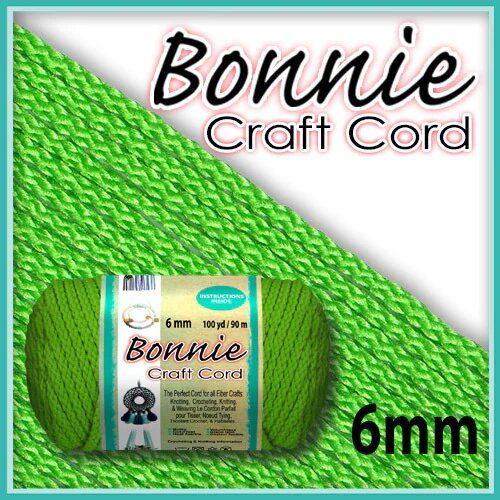 6mm Parrot Green Macrame Cord 100 Yards