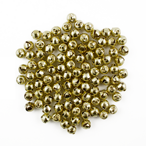 6mm Tiny Miniature Gold Craft Jingle Bells Charms 100 Pieces - artcovecrafts.com