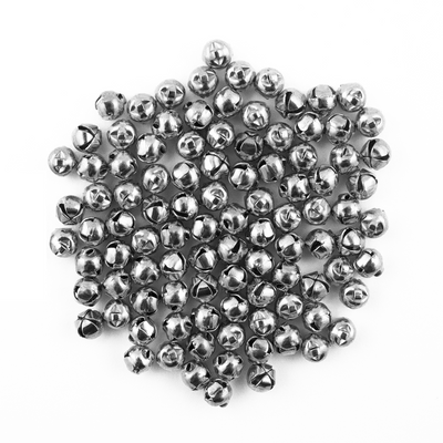 6mm 0.25 inch Tiny Miniature Silver Craft Jingle Bells Bulk Charms 100 Pieces - artcovecrafts.com