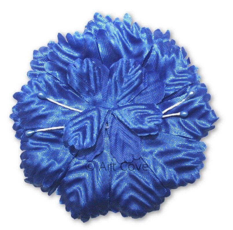 Royal Blue Capia Flowers Flat Carnation Capia Base for Corsages 12 Pieces - artcovecrafts.com