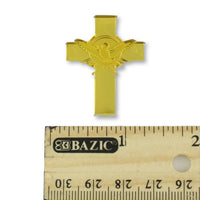 Gold Mini Cross with Dove Acrylic Charm Capia 24 Pieces