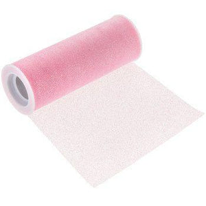 Pink Glitter Tulle Roll 6 inch by 10 Yards