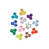 11 mm Acrylic Multi Color Tri Beads 1,000 Pieces - artcovecrafts.com