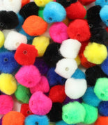 0.5 inch Multi Colored Pom Pom Beads 100 Pieces - artcovecrafts.com