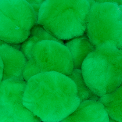 1.5 inch Neon Green Craft Pom Poms 50 Pieces - artcovecrafts.com