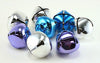 1.5 Inch 36mm Purple Blue Silver Large Jingle Bells 8 Pieces - artcovecrafts.com