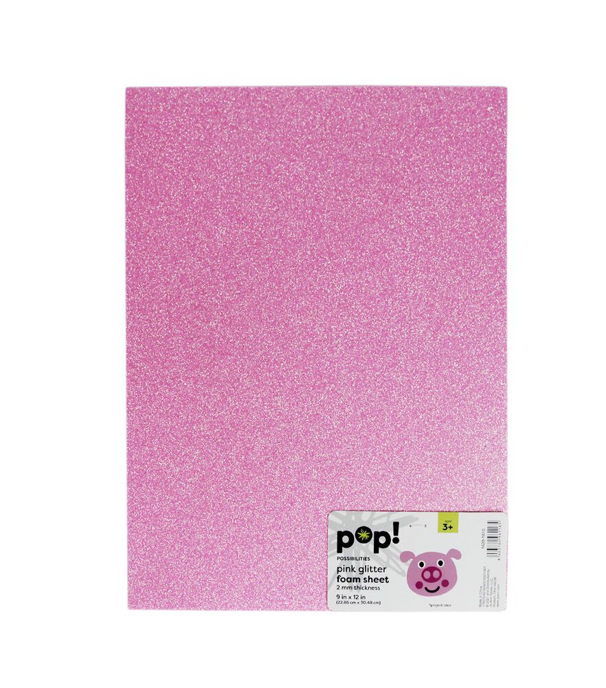 9 x 12 Craft Glitter Foam Sheet Pink 1 Piece