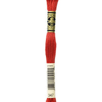 DMC 6 Strand Embroidery Floss Cotton Thread 347 Very Dk Salmon 8.7 Yards 1 Skein