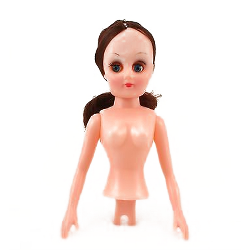 8 inch Plastic Craft Doll Brown Hair artcovecrafts