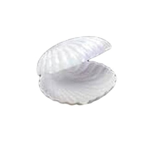 12 Medium Plastic Shell Candy Boxes Favors White 2.5 Inches Diameter - artcovecrafts.com