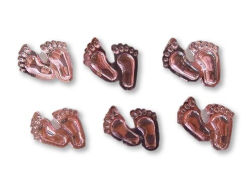 Pink Mini Foot Print Acrylic Charms Capias 24 Pieces
