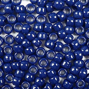 9mm Opaque Navy Blue Pony Beads Bulk 1,000