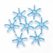 25mm Transparent Light Blue Sapphire Starflake Beads 144 Pieces - artcovecrafts.com